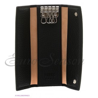 Ключница PETEK 519 001 нат.кожа Black (Черный) 
