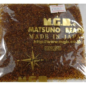 Бисер Matsuno круглый 12/0 цв.470357 Прозр.Оранжевый/Серебро (цена за уп/10г)