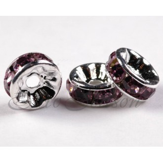 Рондель-Стразы "Круг" мет.08x04mm отв.2mm RSB038NF цв.S-02 (цена за 1шт)