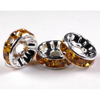 Рондель-Стразы "Круг" мет.10x4mm отв.2mm  ALRI-Q042-N цв.S-02 (цена за 1шт)
