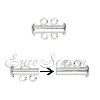 Замок бижут. 2-нит. Слайдер 05x15mm E213 цв.S (цена за 1комплект)