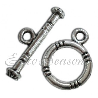 Замок бижут. 1-нит. Тогл 16x12mm "Круг" цв.S (цена за 1комплект)