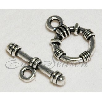 Замок бижут. 1-нит. Тогл 24x15mm "Круг" цв.S (цена за 1комплект)